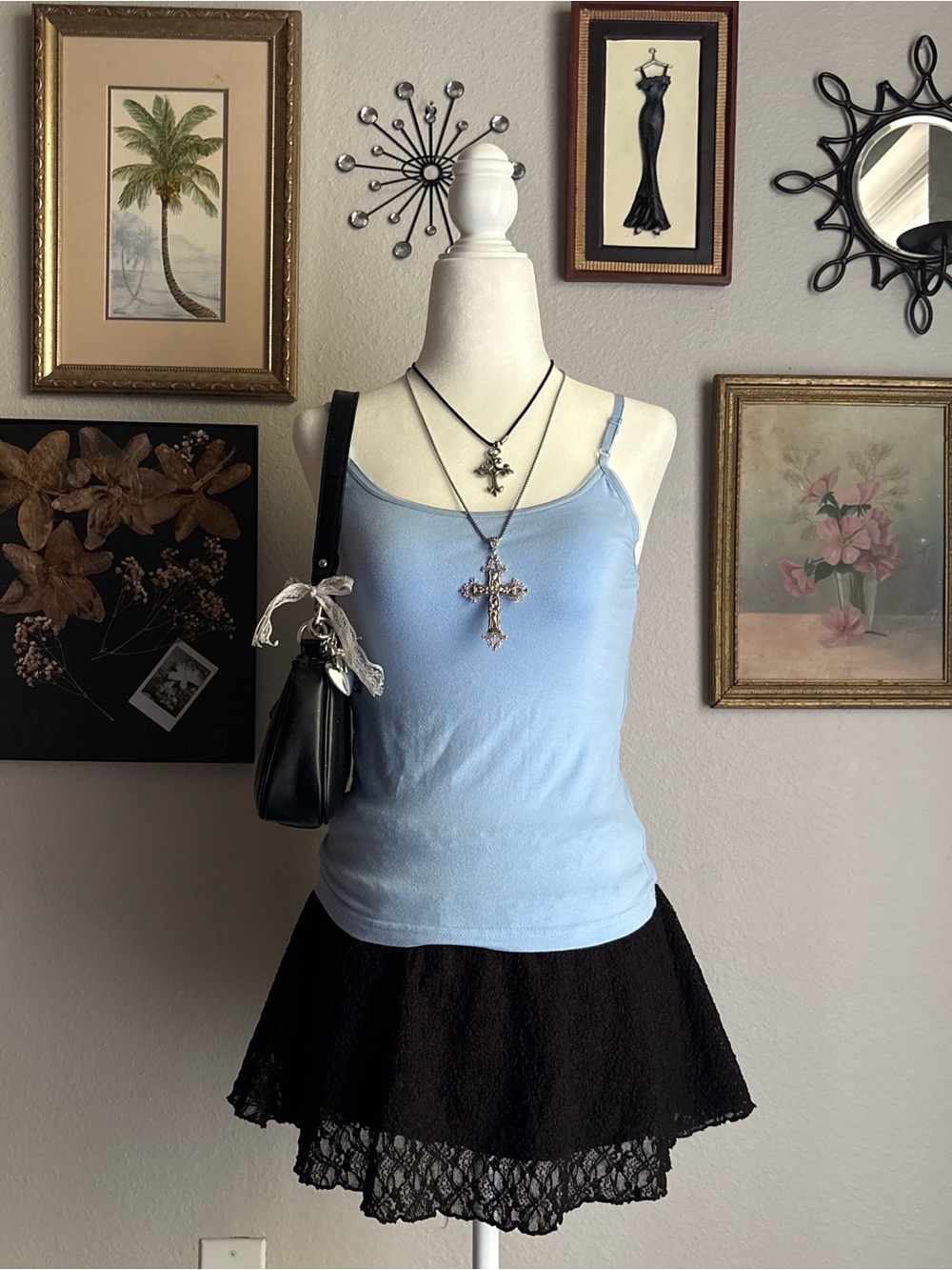 Light Blue Women's Adjustable-Strap Camisole Tank Top